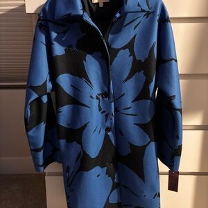 Etcetera Black and Blue Floral Cape